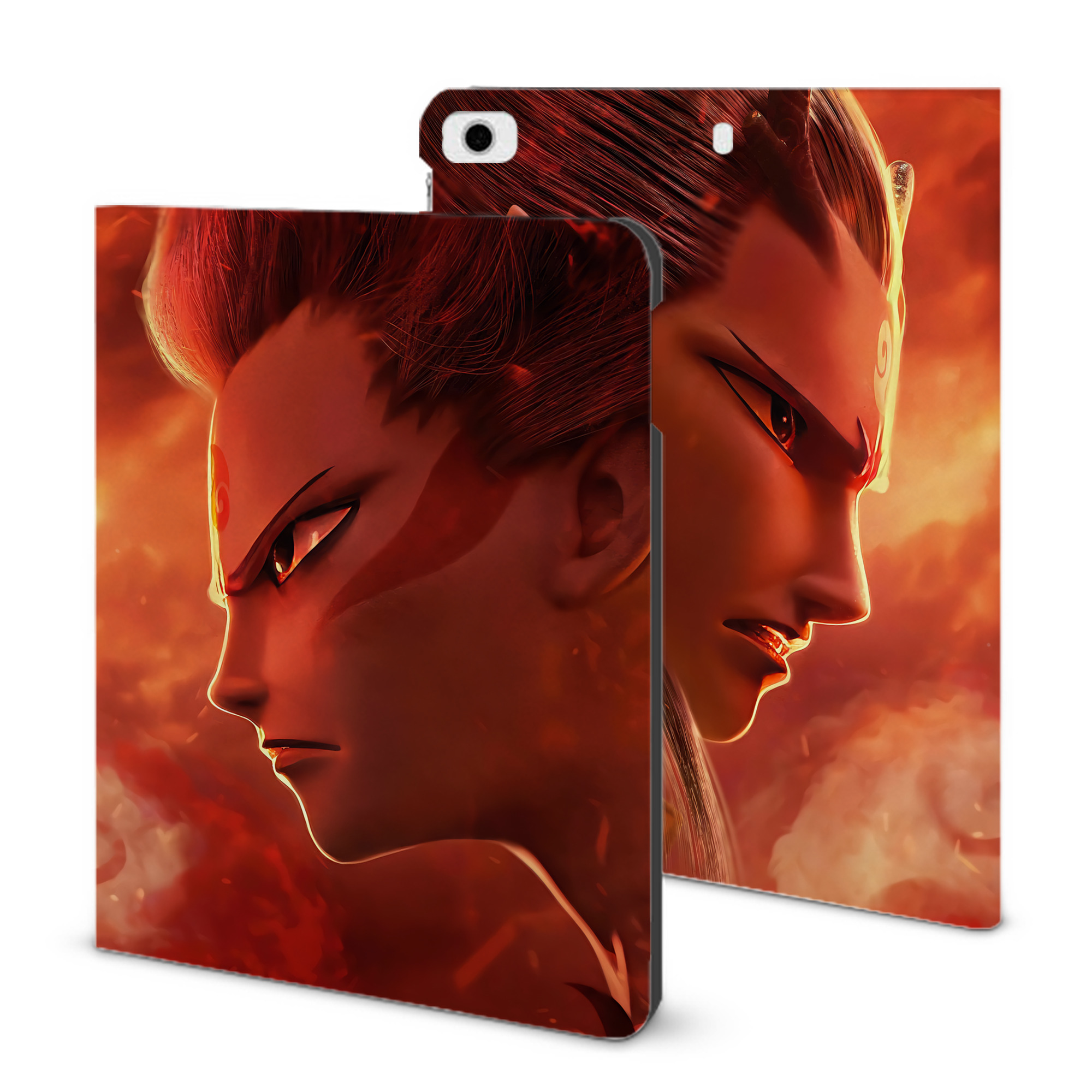 （画像用） Ne Zha 2 ナタ 魔童の大暴れ IPad ケース ブック型 PUレザー TPU 耐衝撃 軽量 薄型 ペン収納なし 全面保護 IPad 各モデル対応